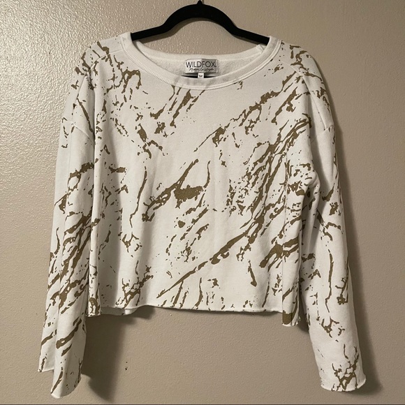 WILDFOX Gold Marble Flora Sweatshirt - Picture 3 of 6
